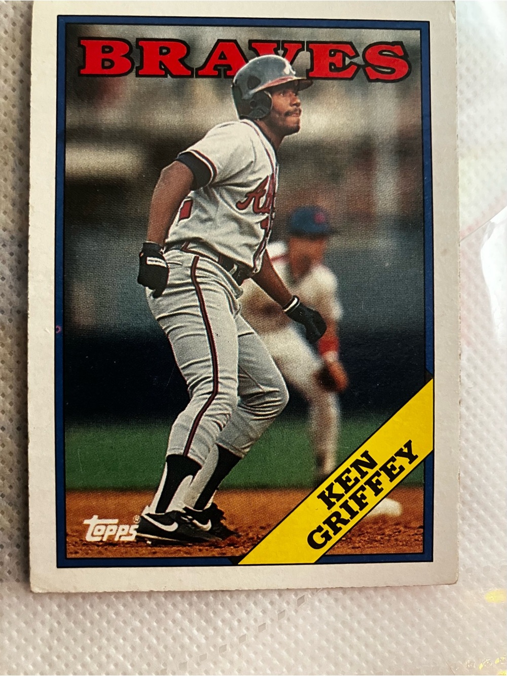 Topps Braves Card with Ken Griffey